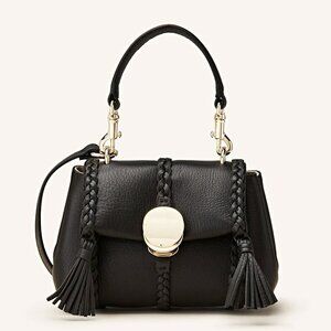 Chloe Penelope Women's Braid Detail Mini Shoulder Bag in Black (MSRP $2,090)